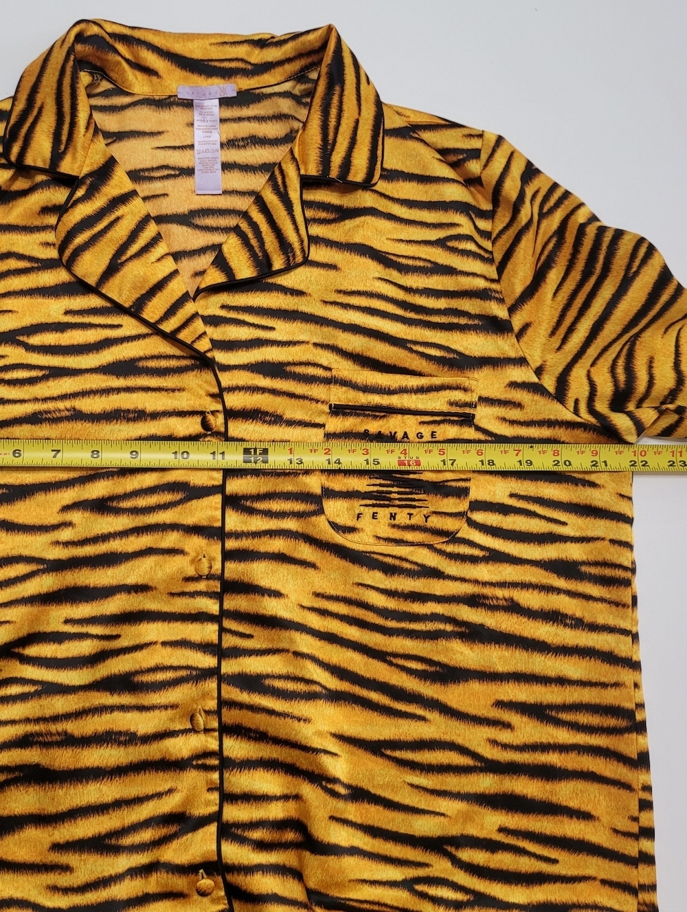 Savage X Fenty Yellow and Black Tiger-Print Sleep Top Size L - Picture 7 of 11
